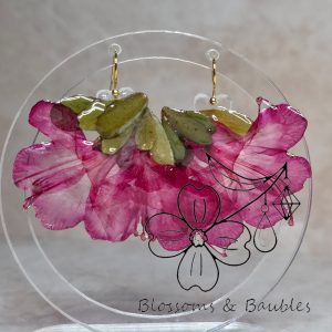 Fuchsia double azalea earrings